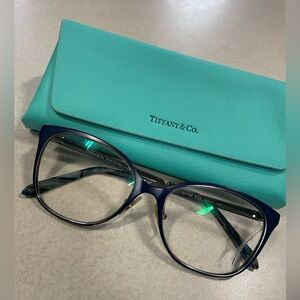 Tiffany & Co. 🩵💙 Blue Eyeglasses with Case, crack in lenses READ DESCRIPTION